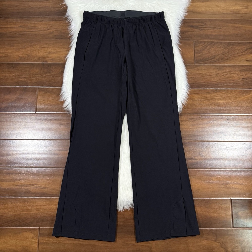 Paskho Women's Size Medium Black Drawstring Slit Hem Pants